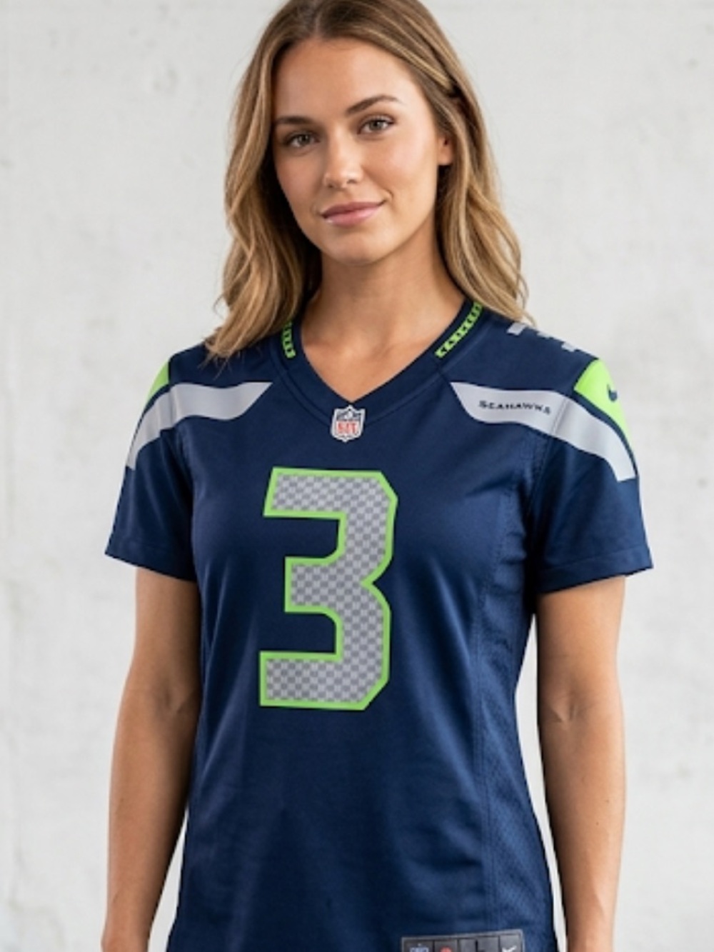 Seahawks Navy Blue and Green Jersey women’s size small